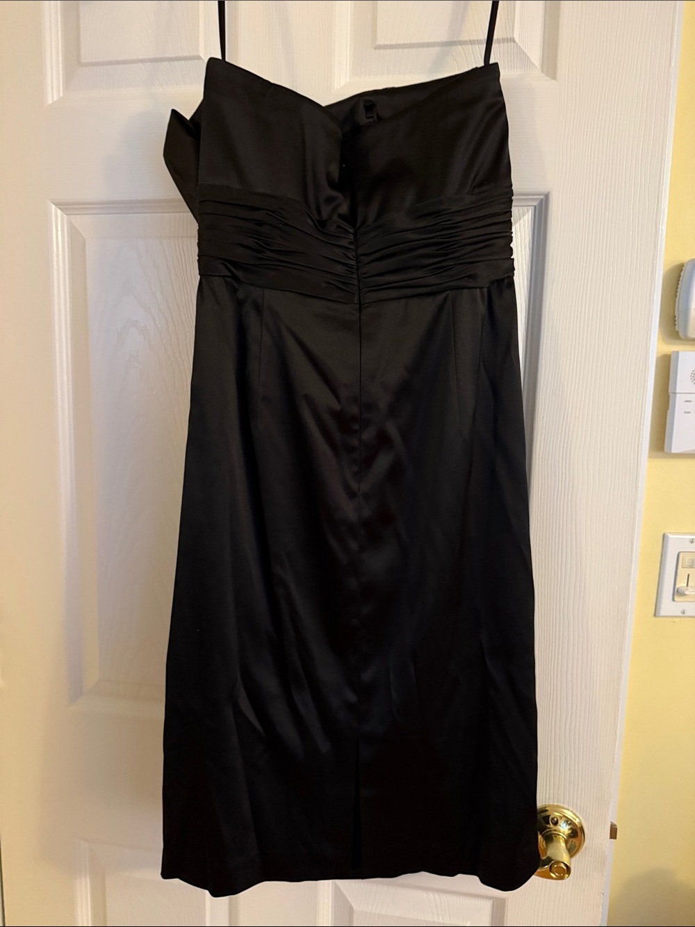 White House black Market Black Strapless Mini Dress with Side Ruffle - Picture 3 of 3